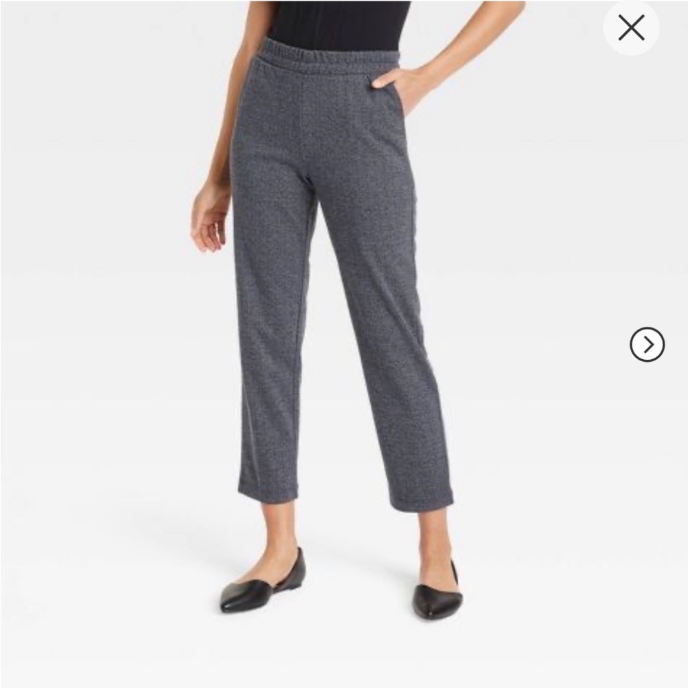 A New Day Women's Charcoal Cropped Pants herringbone
